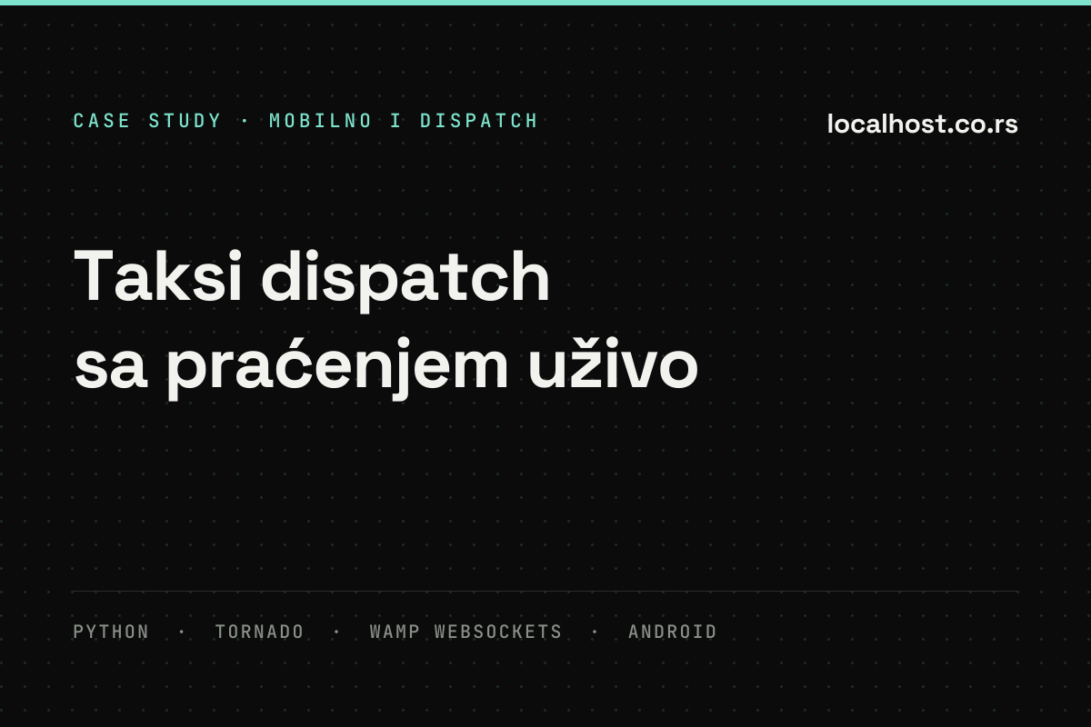 eTaxiApp — taksi dispatch sistem
